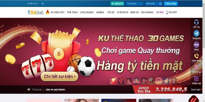 Thabet sports sở hữu giao diện đẹp mắt